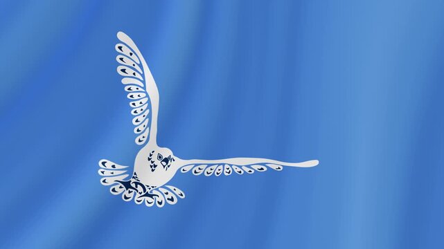 Inuvialuit Waving Flag. Realistic Flag Animation. Seamless Loop Background.	
