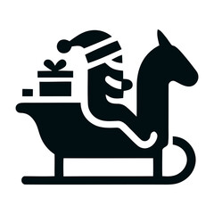 Santa Claus black Icon, vector illustration