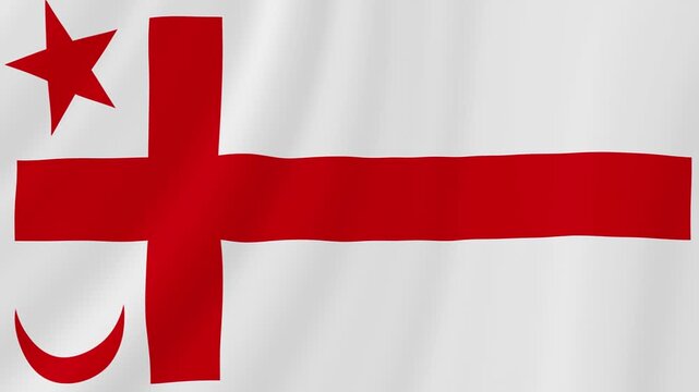 Mikmaq Waving Flag. Realistic Flag Animation. Seamless Loop Background.	
