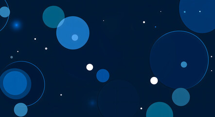 Blue background with dark blue light blue circles vector illustration digital technology lines bubbles
