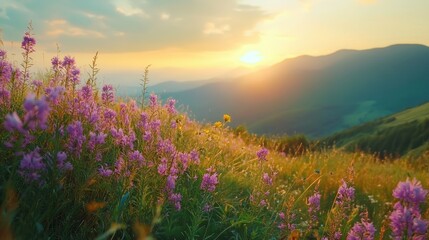 Sunset Over Mountain Meadow
