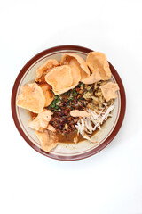 Chicken Porridge, Indonesian traditional food consist of white rice porridge,