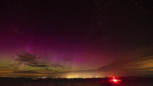 A timelapse of the Northern lights over the Cumbrian country side.