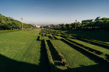 Aerial Shot Of Famous Parque Eduardo Vii In Residential City - Lisbon, Portugal