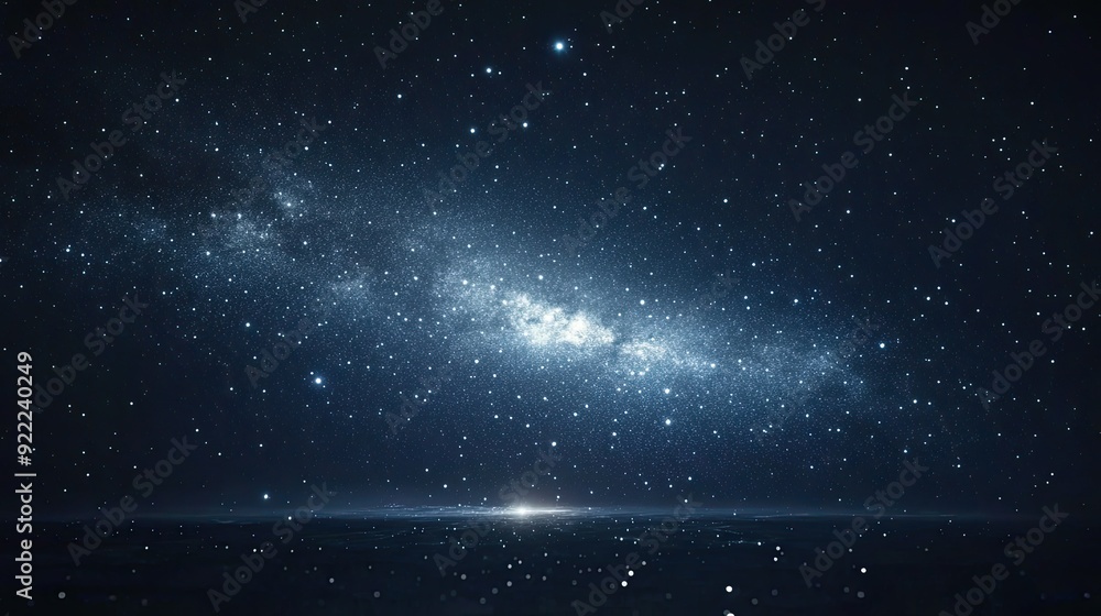 Wall mural a mesmerizing night sky with bright stars, each surrounded by faint glowing rings. the milky way str