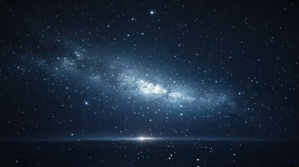 Obraz premium A mesmerizing night sky with bright stars, each surrounded by faint glowing rings. The Milky Way stretches across the horizon, creating a stunning celestial display.