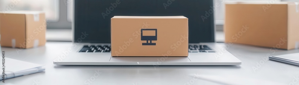 Wall mural shipping tracking interface flat design top view for delivery theme animation split-complementary co