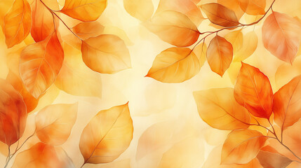 A cheerful pastel watercolor background in yellow and orange tones, with a subtle pattern resembling sunlight filtering through leaves. Great for fall-themed designs.

