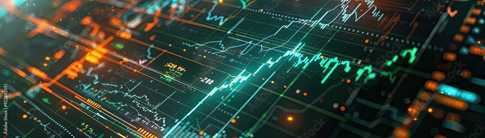 Aufkleber abstract representation of financial growth, featuring vibrant colors and graph patterns. ideal for 
