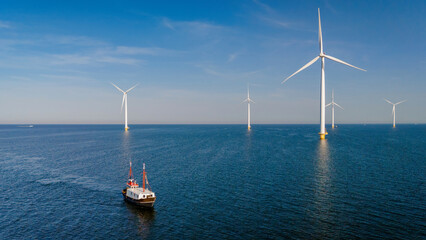 Flevoland, Netherlands, highlights wind turbines and a notable green energy transition at sea