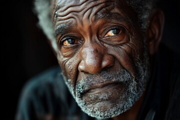 This captivating image captures a close-up view of an elderly individual, highlighting the details of their hair and ear, and the essence of aging with dignity and wisdom.