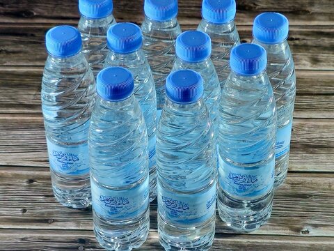 Cairo, Egypt, June 30 2024: Zamzam water, from Zam zam well, the well is a miraculously generated source of water, which opened up thousands of years ago, located within the Masjid al-Haram