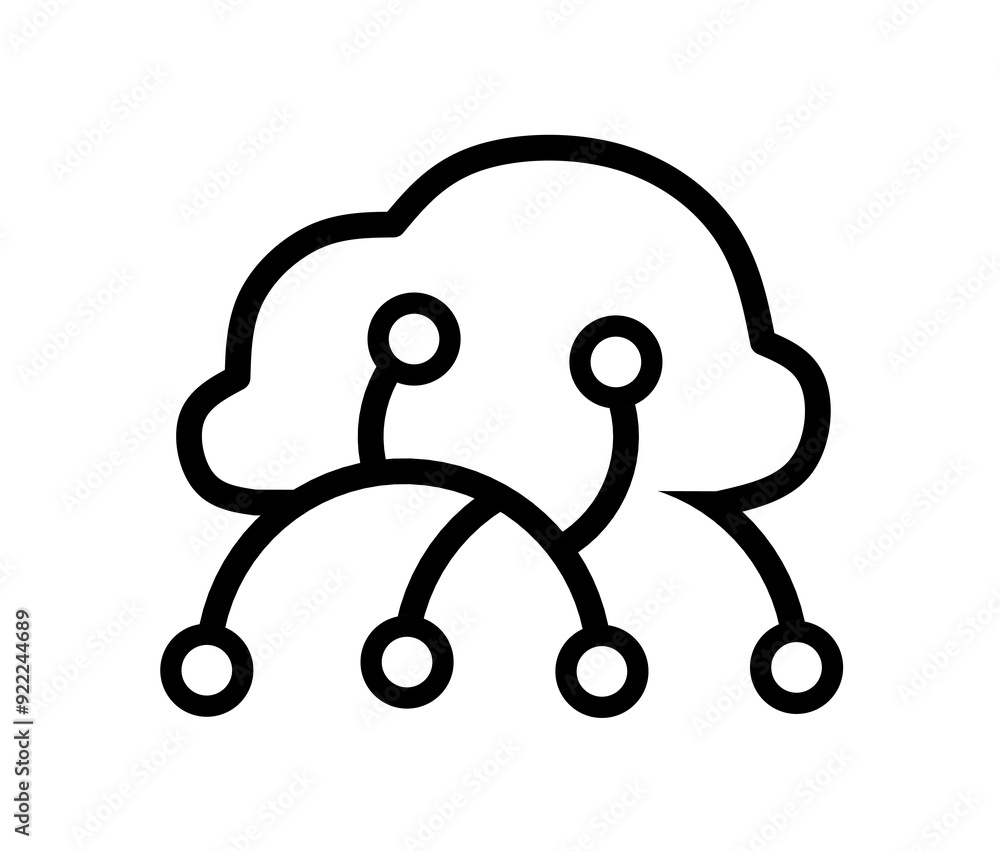 Wall mural cloud technology icon vector on white background.cloud computing icon