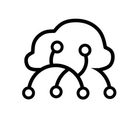 cloud technology icon vector on white background.cloud computing icon