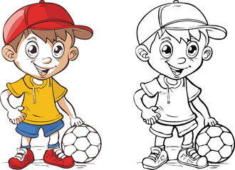 coloring page a simple drawing of blue green with baby boy & girl playing game vector illustration