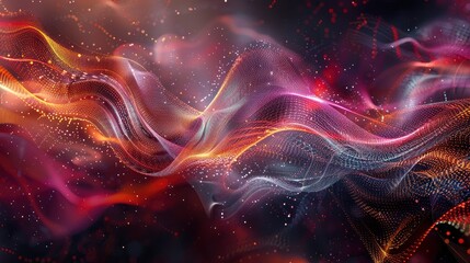 Fototapeta premium An abstract graphic of quantum wave functions interacting, creating a visually striking representation of quantum mechanics.