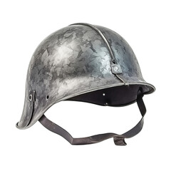 Fototapeta premium Isolated Steel Brodie Helmet with Classic Design Without Background.