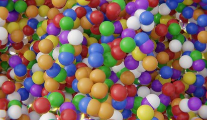 Abstract Ball Background, Confetti, Geometric, 3D Illustration