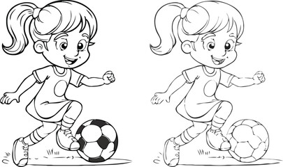 coloring page a simple drawing of blue green with baby boy & girl playing game vector illustration