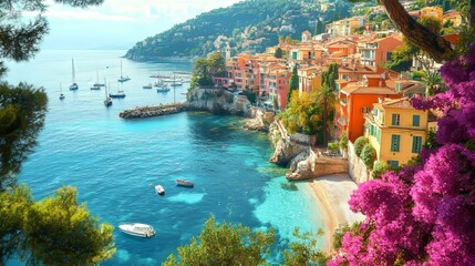 Villefranche sur Mer between Nice and Monaco on the French Riviera, Cote d Azur, France