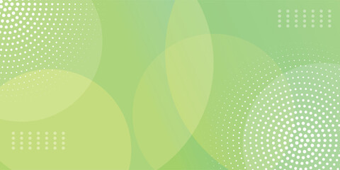 Abstract green gradient vector banner. Halftone dotted minimal contemporary long background