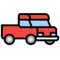 pickup truck filled outline icon