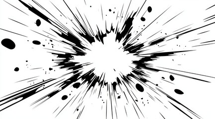 This mangastyle explosion graphic features bold lines and splatter effects that enhance comic book illustrations, adding an exciting touch to action and ensuring an engaging reading experience