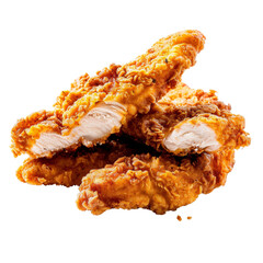 Crispy Fried Chicken Strips Isolated Without Background.