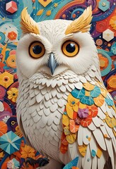 colorful illustration of an owl