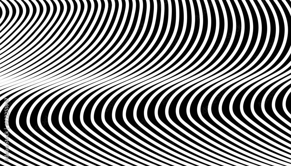 Aufkleber black and white wave pattern background. abstract pattern vector format illustration