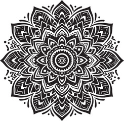  a simple mandala design silhouette vector style with white background .
