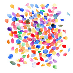 Colorful Confetti Dots Isolated Without Background in Various Shades.