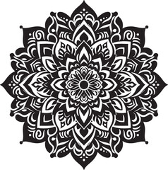  a simple mandala design silhouette vector style with white background .