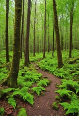 Obraz premium Verdant forest pathway