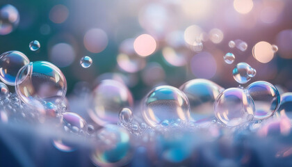 Close-Up of Soap Bubbles and Air Bubbles