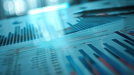 Close-up of financial reports showcasing detailed graphs and data analysis, ideal for business and finance projects.