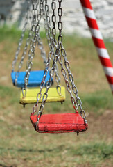 Colorful swing in the park