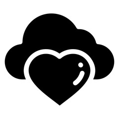 Heart Cloud Icon Element For Design