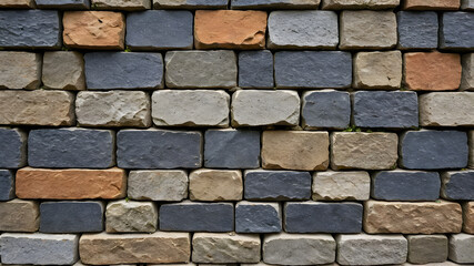 Obraz premium Beautiful various color stone block wall with copy space