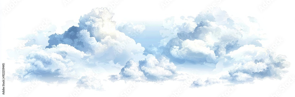 Poster this set of realistic isolated clouds has a transparent background.