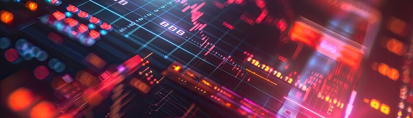 Dynamic digital graph showcasing financial data trends, illustrating technology's impact on modern finance.