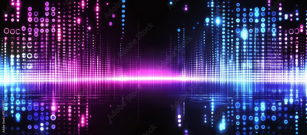 Poster connecting abstract dots with gradient lines. design for globalization social networks or for big da