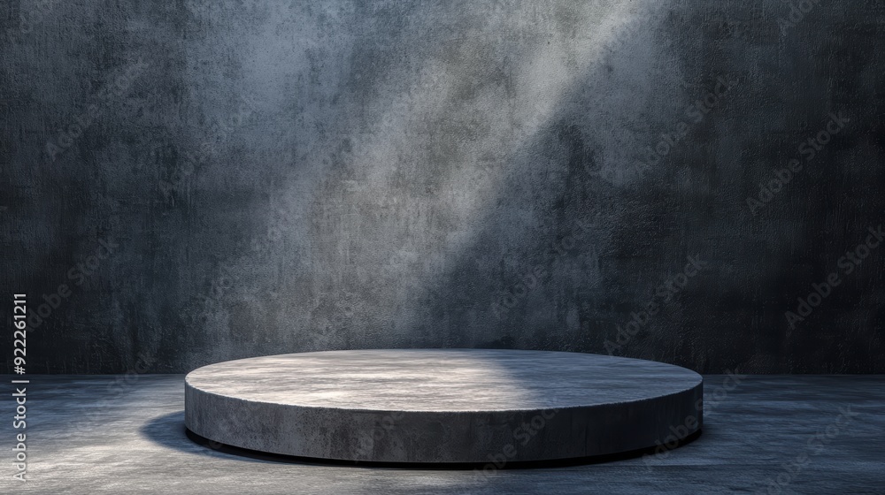 Poster a large concrete platform with a circular shape