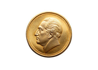 gold coin top view isolated