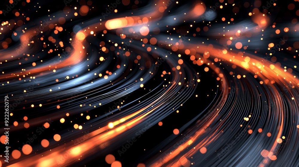 Poster abstract fast moving lines in 3d with motion blur. concept of leading in business, high-tech product