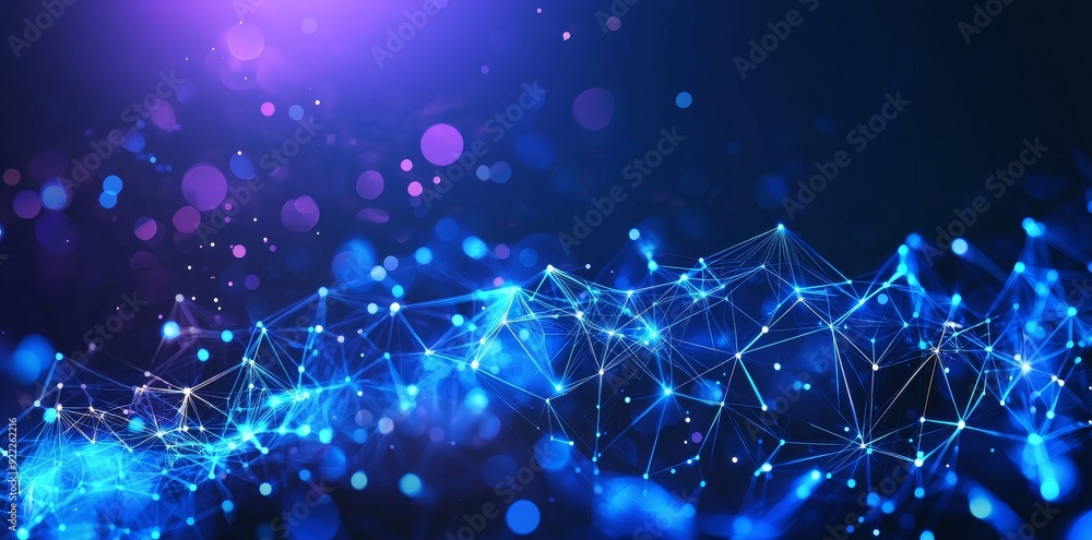 Poster a 3d illustration of big data and cybersecurity. neural networks and cloud technologies. global data