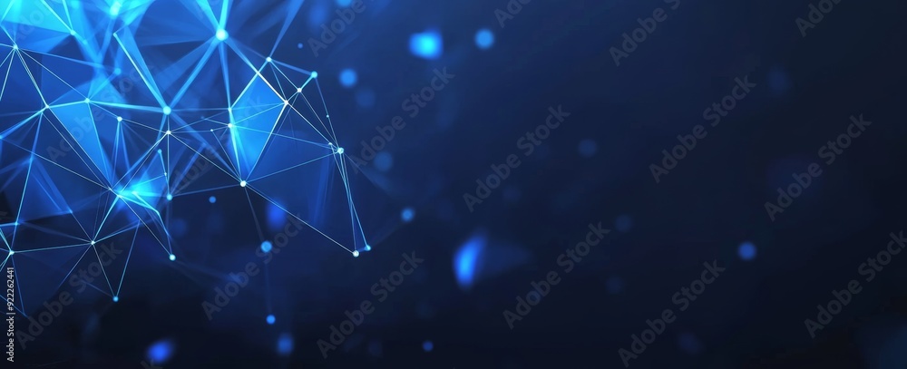 Poster 3d illustration of crystal mesh in 3d space. neural connections in a digital brain. a cyberspace dat