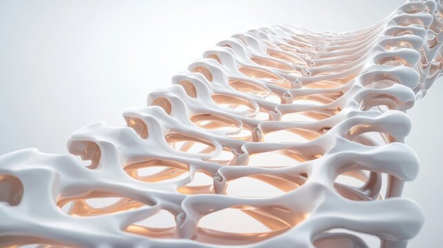 A detailed anatomical illustration of a human spine showcasing vertebrae and intervertebral discs in a clean, modern design.