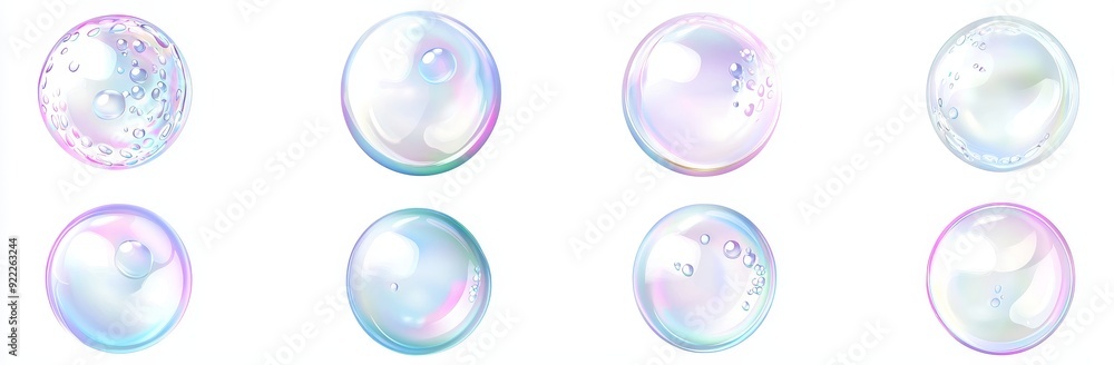 Poster an isolated realistic bubble covering the white background of a template and layout.