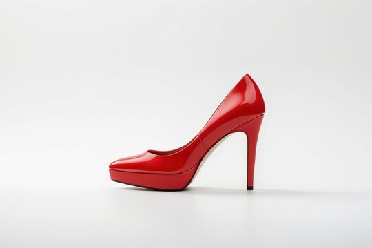 Roter High Heel isoliert auf wei&szlig;em Hintergrund 